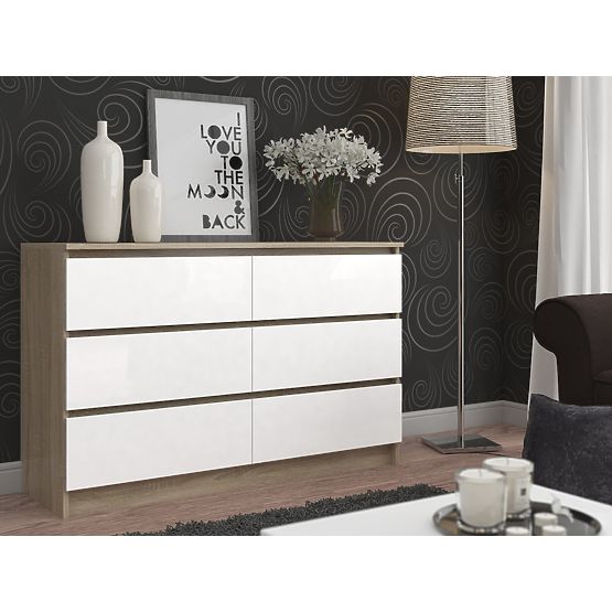 KOMODA K160 6SZ CLP PK DUB SONOMA / BIELA