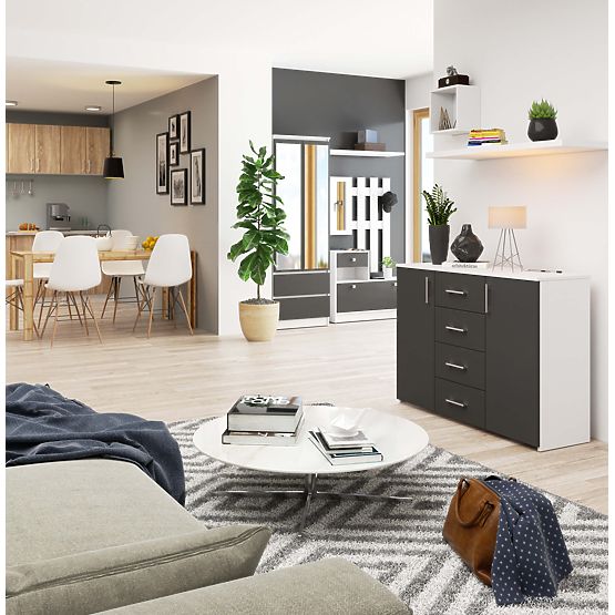 KOMODA K45 PK BIELA / GRAFITOVÁ ŠEDÁ