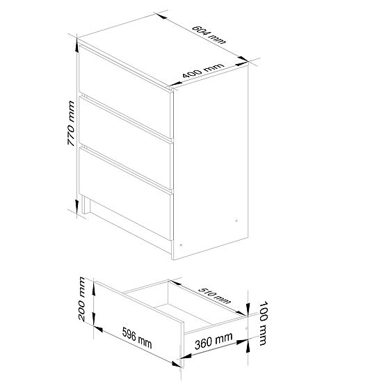 KOMODA K60 3SZ CLP BIELA