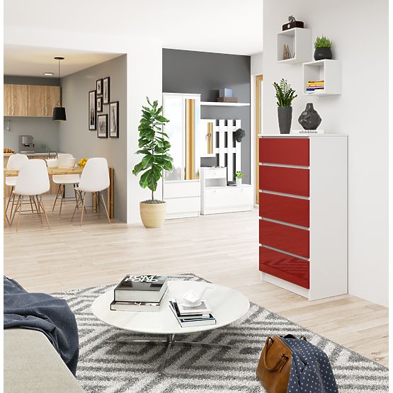 KOMODA K60 5SZ CLP PK ČERVENÝ LESK