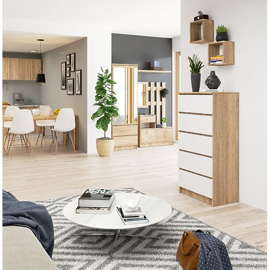 KOMODA K60 5SZ CLP PK DUB SONOMA / BIELA