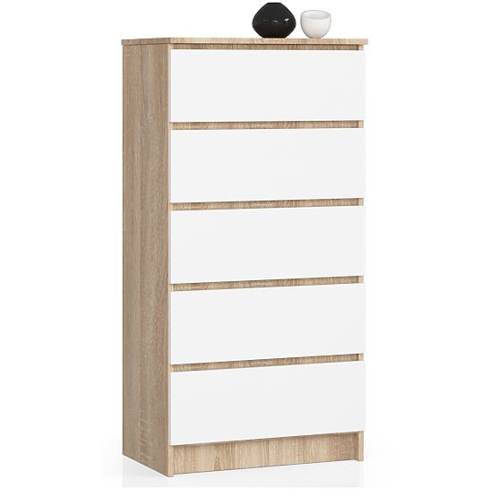 KOMODA K60 5SZ CLP PK DUB SONOMA / BIELA