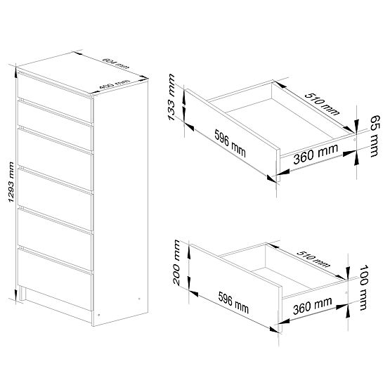 KOMODA K60 6SZ CLP PK BIELA