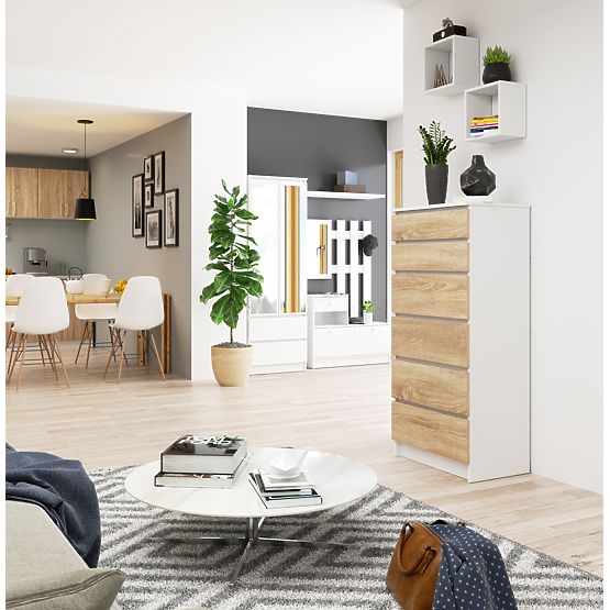 KOMODA K60 6SZ CLP PK BIELA / SONOMA