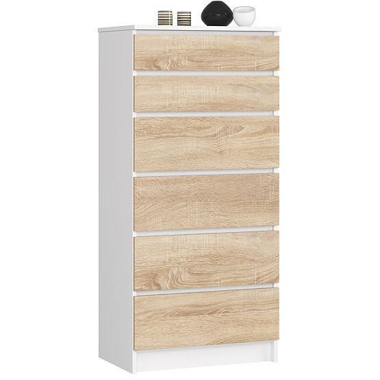 KOMODA K60 6SZ CLP PK BIELA / SONOMA