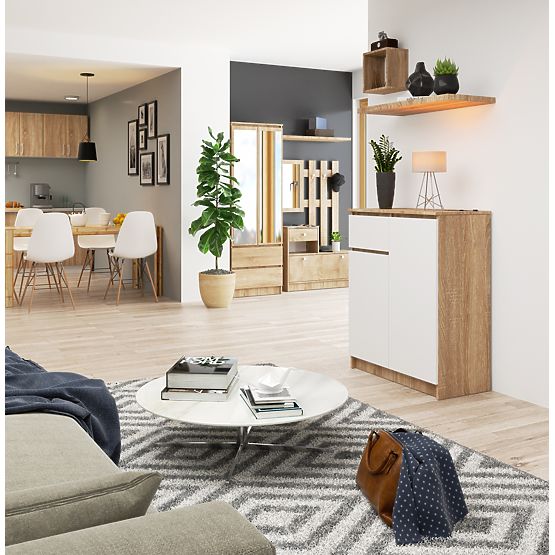 KOMODA K80 2D 1SZ CLP PK DUB SONOMA / BIELA