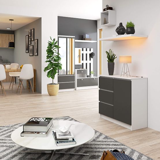 KOMODA K80 JERRY 1D 3SZ PK BIELA / GRAFITOVO ŠEDÁ