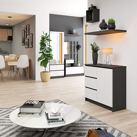 KOMODA K80 JERRY 1D 3SZ PK GRAFITOVÁ SIVÁ / BIELA