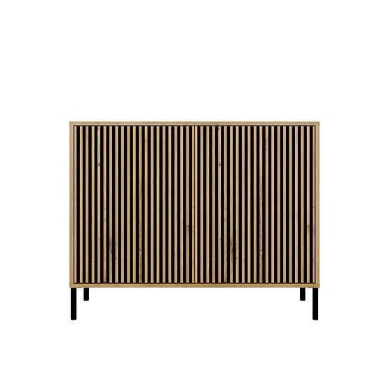 Komoda KAMARO 2D SLIM DUB ARTISAN Lamelový Predný Ryhovaný