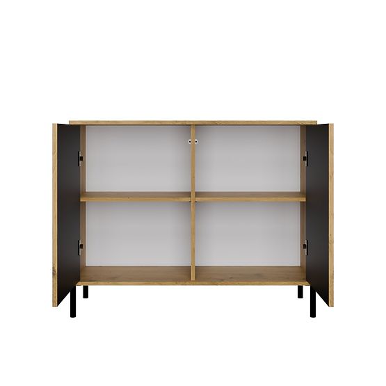 Komoda KAMARO 2D SLIM DUB ARTISAN Lamelový Predný Ryhovaný