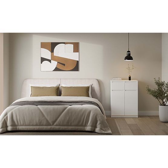 Komoda Malwa 2DD2S Skrinka 2 Dvere 2 Zásuvky Do Obývacej Izby BIELA