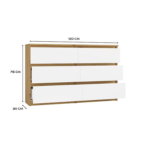 Komoda Malwa M6 120 DUB ARTISAN BIELA