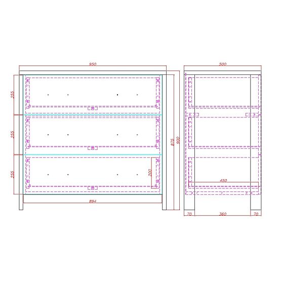 Komoda Manhattan - sivá