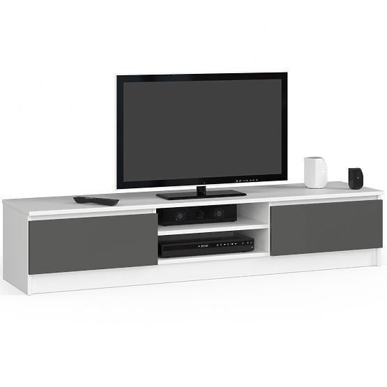 KOMODA RTV K160 CLP BIELA / ŠEDÁ