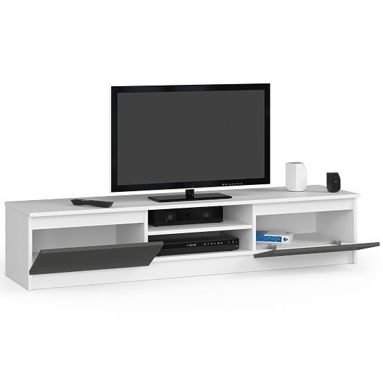 KOMODA RTV K160 CLP BIELA / ŠEDÁ