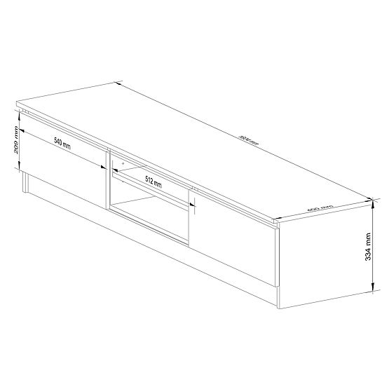 KOMODA RTV K160 CLP BIELA / ŠEDÁ