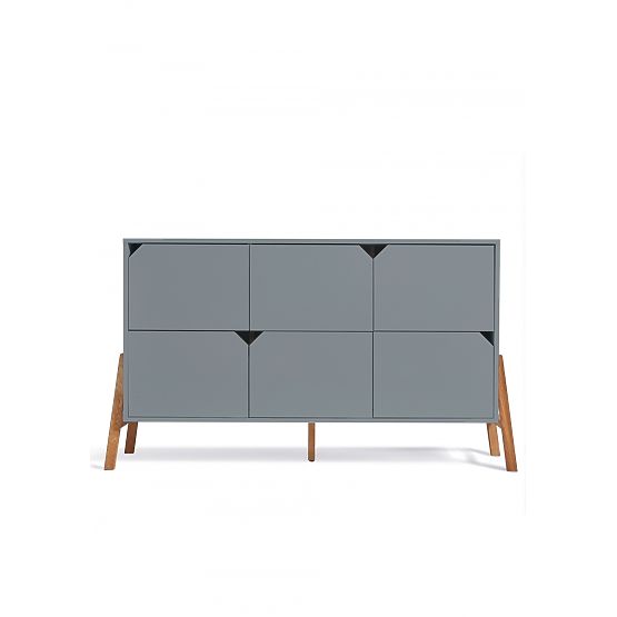 Komoda LOTTI GREY - 6 šuplíkov