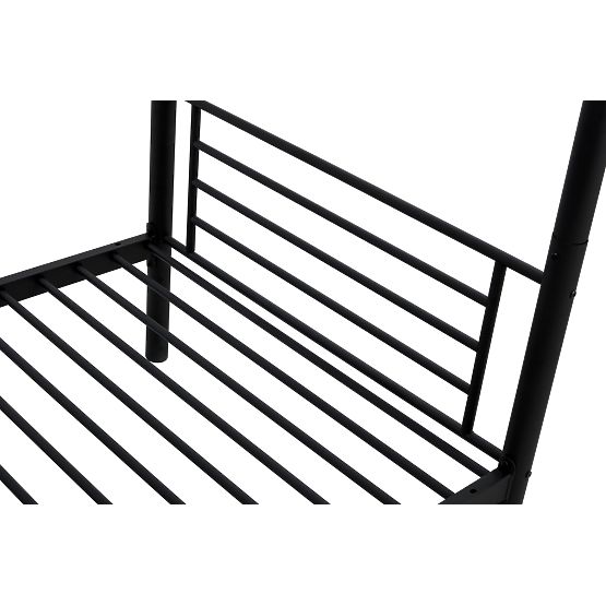 Dvojposchodová kovová posteľ BUNKY 200x90 cm - čierna