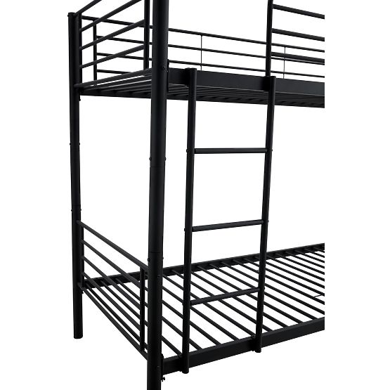 Dvojposchodová kovová posteľ BUNKY 200x90 cm - čierna