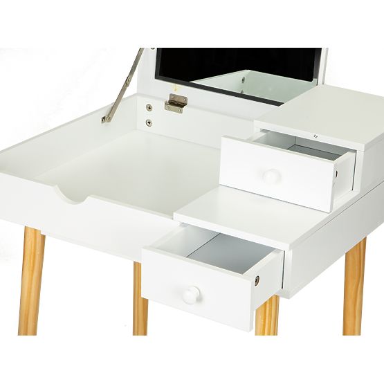 Kozmetický stolík so zrkadlom a stoličkou