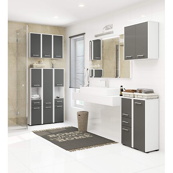 KÚPEĽŇOVÁ SKRINKA FIN STĹP 30 2D 1SZ 85cm PK BIELA / ŠEDÁ