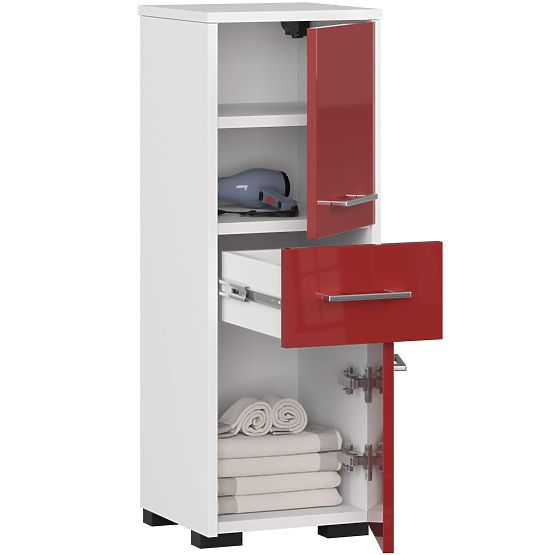 KÚPEĽŇOVÁ SKRINKA FIN STĹP 30 2D 1SZ 85cm PK ČERVENÝ LESK