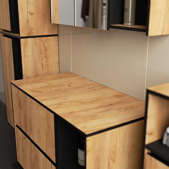 KÚPEĽŇOVÁ SKRINKA POD UMÝVADLO S OTVORMI VAMI W90 UM 2SZ 2P DUB CRAFT / ČIERNA