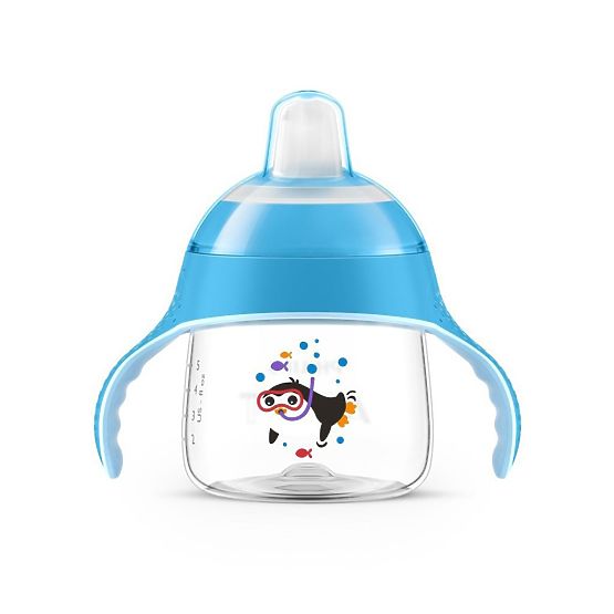 Kúzelný hrnček Avent Premium Pingu 200 ml modrý