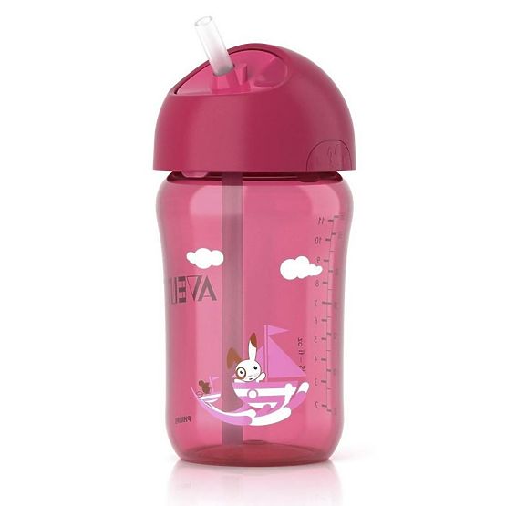 Kúzelný hrnček so slamkou Avent 340 ml ružový