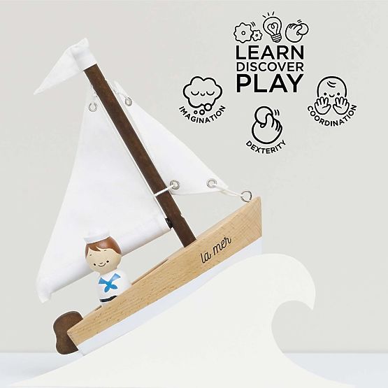 Le Toy Van Drevená plachetnica s kapitánom