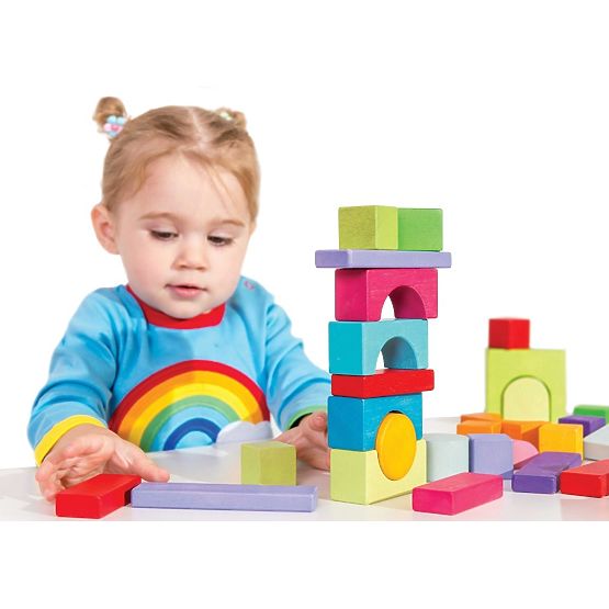 Le Toy Van Petilou Vozík s dúhovými kockami