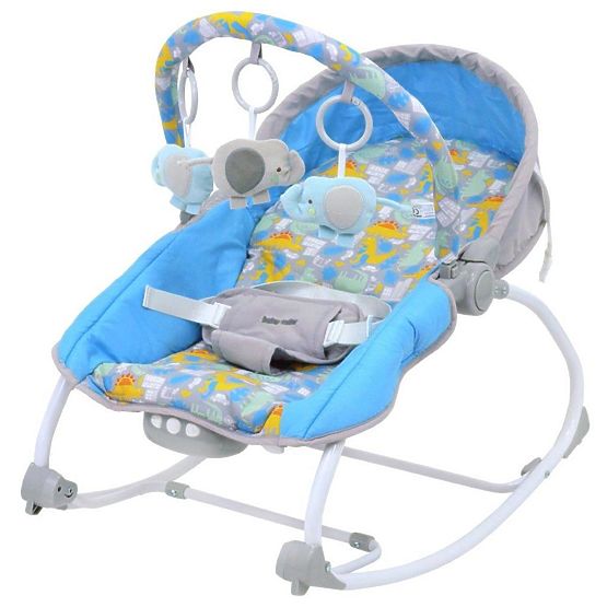 Lehátko pre miminko 2v1 Baby Mix dino grey blue Sivá