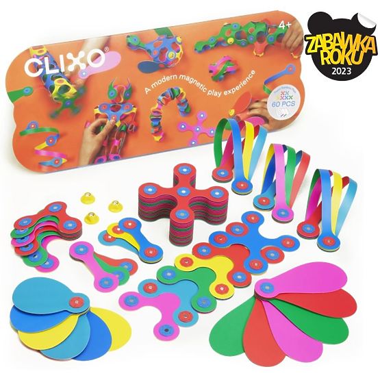Magnetické kocky Clixo Super Rainbow, 60 prvkov