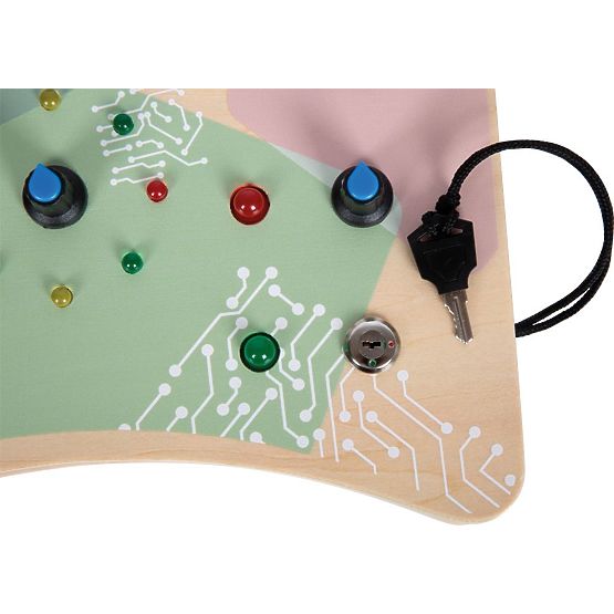 Manipulačná tabuľa s LED svetlami a prepínačmi