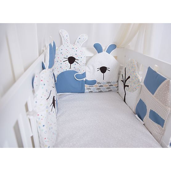 Mantinel do postieľky - modrý