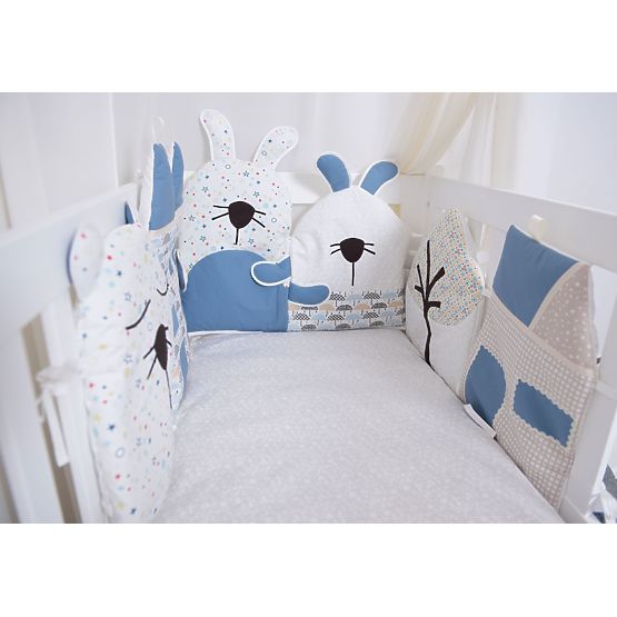 Mantinel do postieľky - modrý