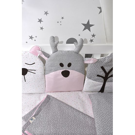 Mantinel do postieľky - ružovo-šedý