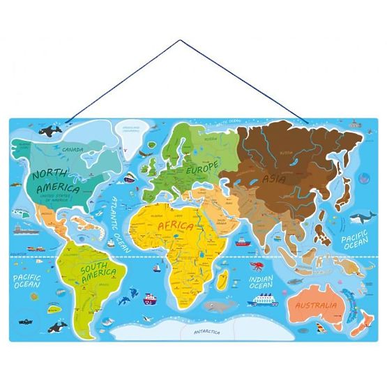 Vzdelávacia magnetická mapa sveta 2v1