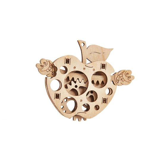 Mechanické puzzle jablko s červíkom
