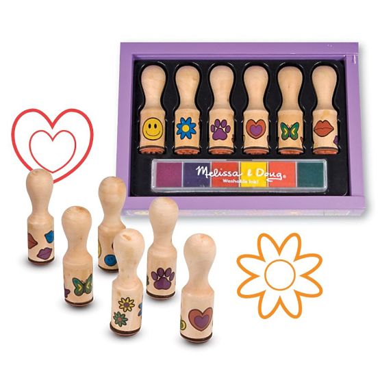 Melissa & Doug sada drevených pečiatok - 6 ks