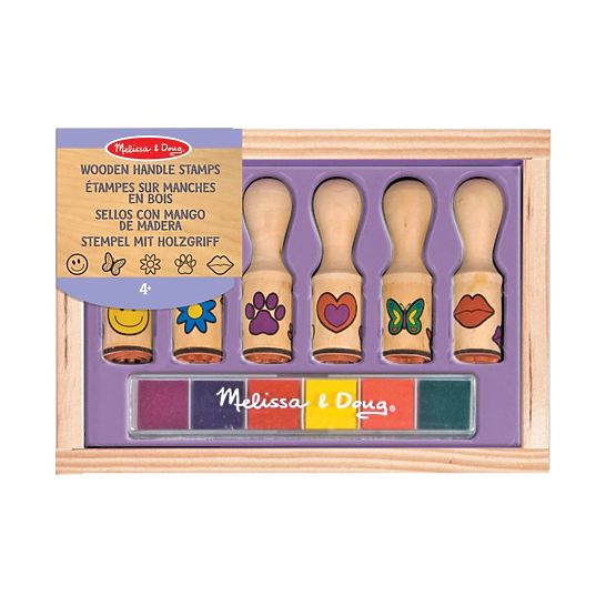 Melissa & Doug sada drevených pečiatok - 6 ks