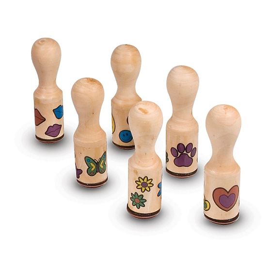 Melissa & Doug sada drevených pečiatok - 6 ks