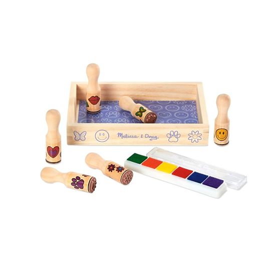 Melissa & Doug sada drevených pečiatok - 6 ks