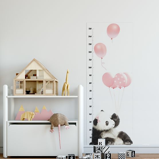 Mierka vzrastu DEKORNIK - panda - ružová
