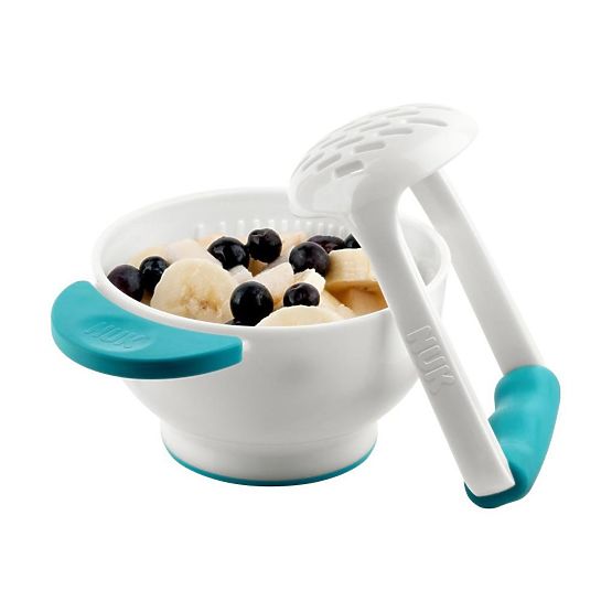 Miska NUK + puree mačkátko tyrkysové