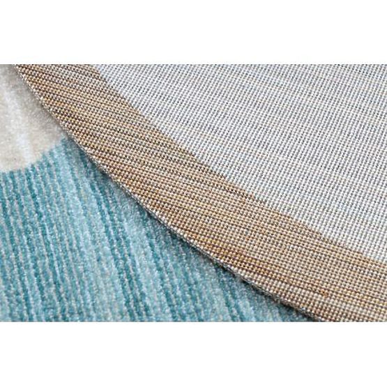 Moderný detský koberec TOYS 75322 MEDVEDÍK, nepravidelný tvar, modrá, tyrkysová, krémová