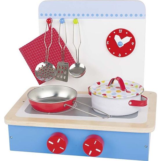 Modrý sporák s príslušenstvom