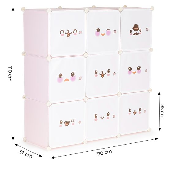 Modulárna detská skriňa s regálmi 9 políc