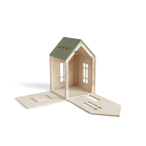 Magnetický Montessori drevený domček - khaki