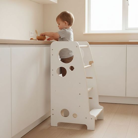 Montessori učebná veža Luna - biela